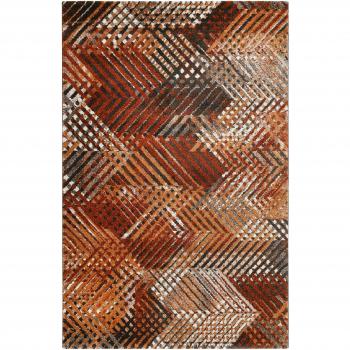 Tapis plat Esprit tons de brique 120x170