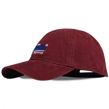 Superdry Herren Baseball Cap Label Wash Twill, Rot, Einheitsgröße