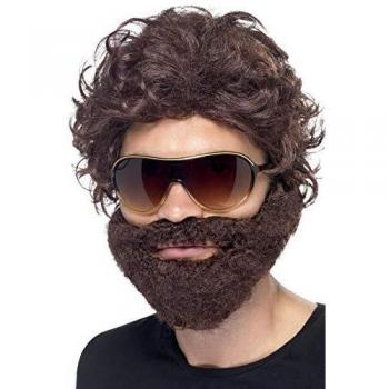 Perruque Noir à Barbe et Lunettes VBT