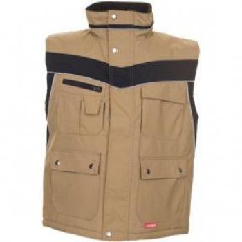 PLANAM® unisex Winterweste PLALINE sand, schwarz Größe XL