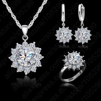 Cœur d’Oranger – Ensemble Diamant Tournesol en Argent 925