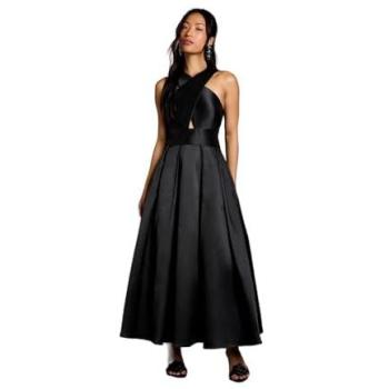 Coast Twill Bridesmaid Dress (Cross Neck) – Black, 10 US