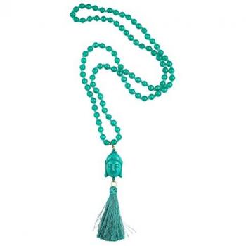 COLLEZIONE ALESSANDRO Lange Kette Nepal mit echten Glasperlen und Buddha-Quaste