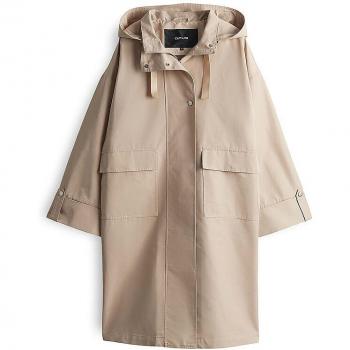 Opus Hilla Beige Damenparka – 40 cm Länge, 10375212913324