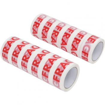 VidaXL 12 pcs Fragile Packaging Tape 48 mm x 66 m