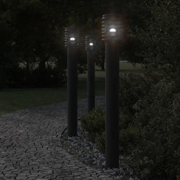 Lámpara de suelo de exterior acero negro 110 cm