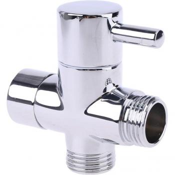 Chrome Brass G1/2 T-Adapter 3 Ways Valve Shower Diverter