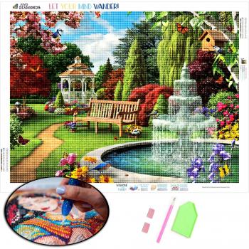 Kit di Mozaico a Diamante Fontana da Giardino 20x30CM