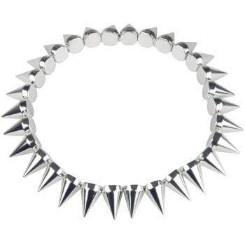 Collier argenté style punk pour adulte