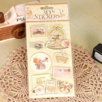 Sticker 3D Hobby: Jaula de Pájaros y Patrones Variados