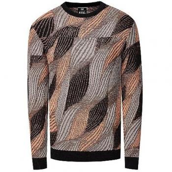 Beige Herren Strickpullover im Wellen-Design von Rusty Neal, Größe L