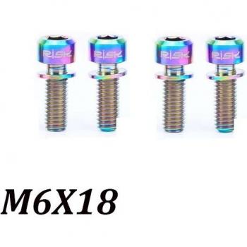 4pcs M6X18/20mm Titanium Alloy Fixed Screws for Bike Crankset and Disc Brakes
