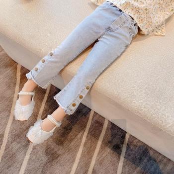 Pantalon tendance “Évasé Printemps” en denim, pour enfants
