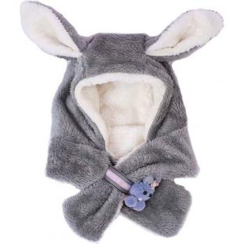 Kids Bunny Ears Earmuffs Hat and Scarf Set