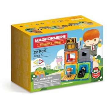 Magnetisches Bau-Set “Town Set” – Bank, 22 Stück (MAGFORMERS 278‑81)