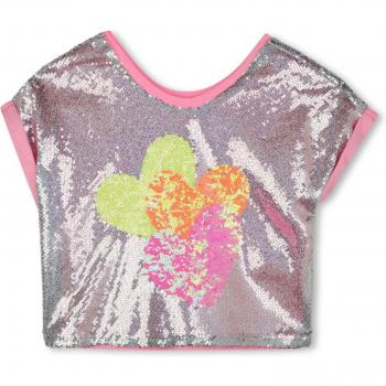 U20879 Silver Lame Kids T-Shirt, 6 Years, Billieblush