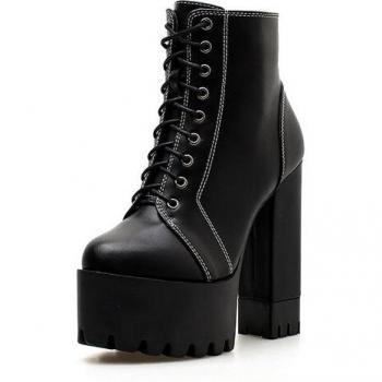 Gdgydh Kreuzgebundene Damenstiefel mit hohen Absätzen