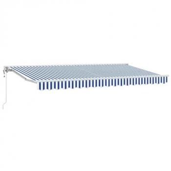 Vidaxl Toldo Retráctil con Marco de Aluminio 350x200 cm Azul/Blanco