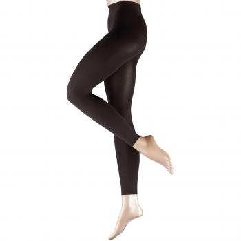 FALKE Pure Matt 100 Grey Block Colour Leggings – Women's Small