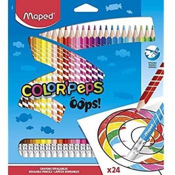 Maped Color'Peps Oops Triangular Erasable Colored Pencils Set of 24