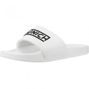 Hombre Munich Chancla Flat Slider Blanca