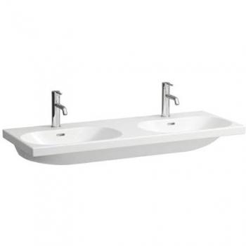 Laufen Lua Doppelwaschtisch 1200x460mm, unterbaufähig, 3 Hahnlöcher, mit Überlauf