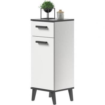 White/Anthrazit Linea Badschrank – Inn.Furn – 34 × 86 cm