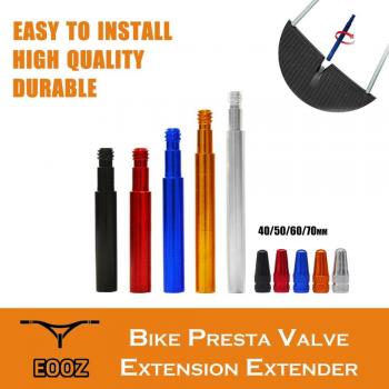 Extension de valve Presta pour vélo, 2 pièces, avec bouchons, pour jantes en carbone, 40/50/60/70mm
