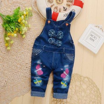 NYSRFZ Baby Bib Pants with Dragonfly Embroidery