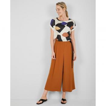 Pantalón crop de traje para mujer con cierre lateral en la cinturilla