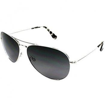 Maui Jim Silver Mavericks Sunglasses, Unisex, Gray, 61 MM