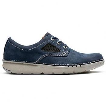 Clarks Unnature Men’s Plain Derby in Navy Nubuck – UK 7