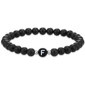 Eastside Armband mit schwarzem Achat und Buchstaben