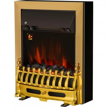 HOMCOM Electric Fireplace 1 & 2KW LED Fire Flame for Living Room Golden