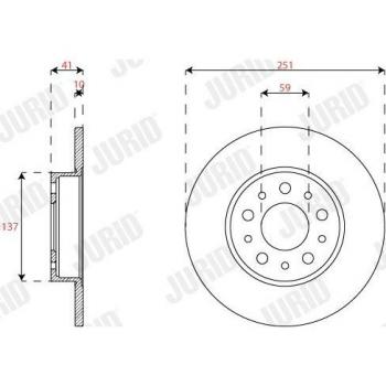 Disque de frein JURID 563295JC pour FIAT Tipo Break