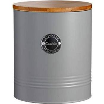 Typhoon Living Grey Cookie Canister with Bamboo Lid