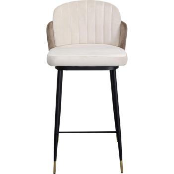 Tabouret de Bar Haut de Gamme – Kare Design, Velours Beige/Taupe