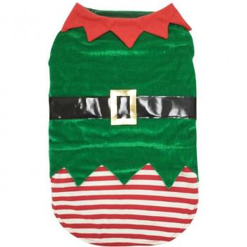 Traje de Elfo Navideño para Mascotas: Abrigo de Algodón