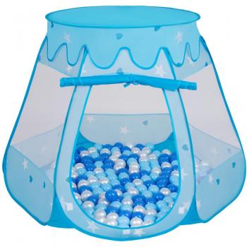 Kuschelnest Selonis: 105×90 cm Pop‑Up-Bällebad, 200 blaue Bälle