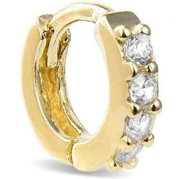 Rahlau Piercing aus 925er Silber mit Zirkonia und 18 Karat Gelbgold von Luxenter