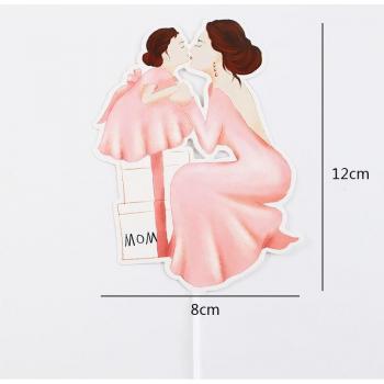 Heart Shaped Mother's Day Cake Topper with Girl