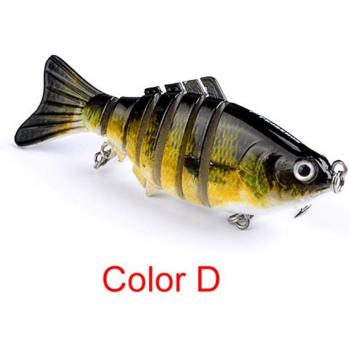 Multi-Jointed Fishing Lure, 10cm, 15.5g, 7 Sections, 6# Hook, 5 Colors