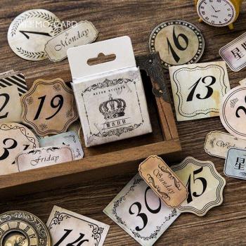 Retro Number Stickers Set