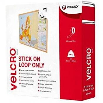 Velcro Sticky Loop Strip 20mmx10m White