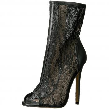 Fabulicious SEXY-1008 Black PU Lace Boots UK 7 EU 40