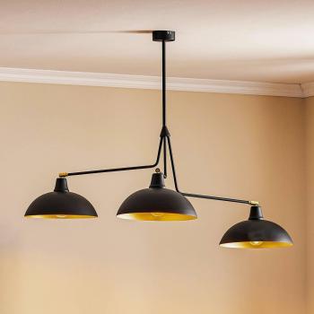ALDEX 1036 Lampada sospesa, 3 luci, finitura nero-oro