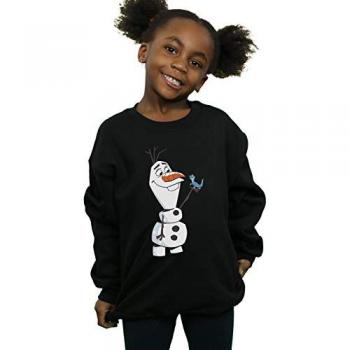 Disney Girls Frozen 2 Olaf And Salamander Sweatshirt (Black)