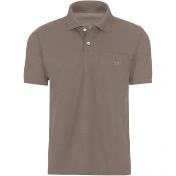 Polohemd TRIGEMA Brusttasche – taupe