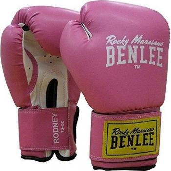 Benlee Rodney Boxhandschuhe aus Kunstleder in Rosa/Weiß 10 oz