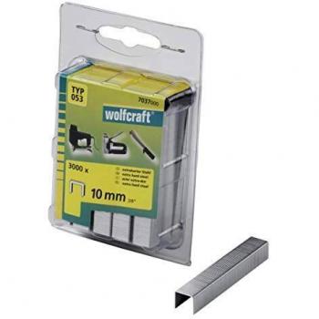 Wolfcraft 7037000 Graffette spillatrice tipo 53, confezione da 3000 pz, dimensioni 10 x 11.2 x 10 mm, acciaio extra duro